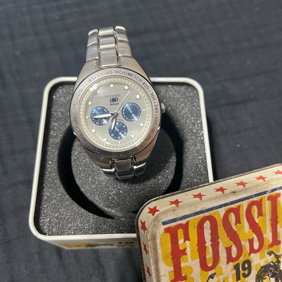 Fossil blue BQ-9085 Vintage multi dial dive watch with original tin - Picture 10 of 12